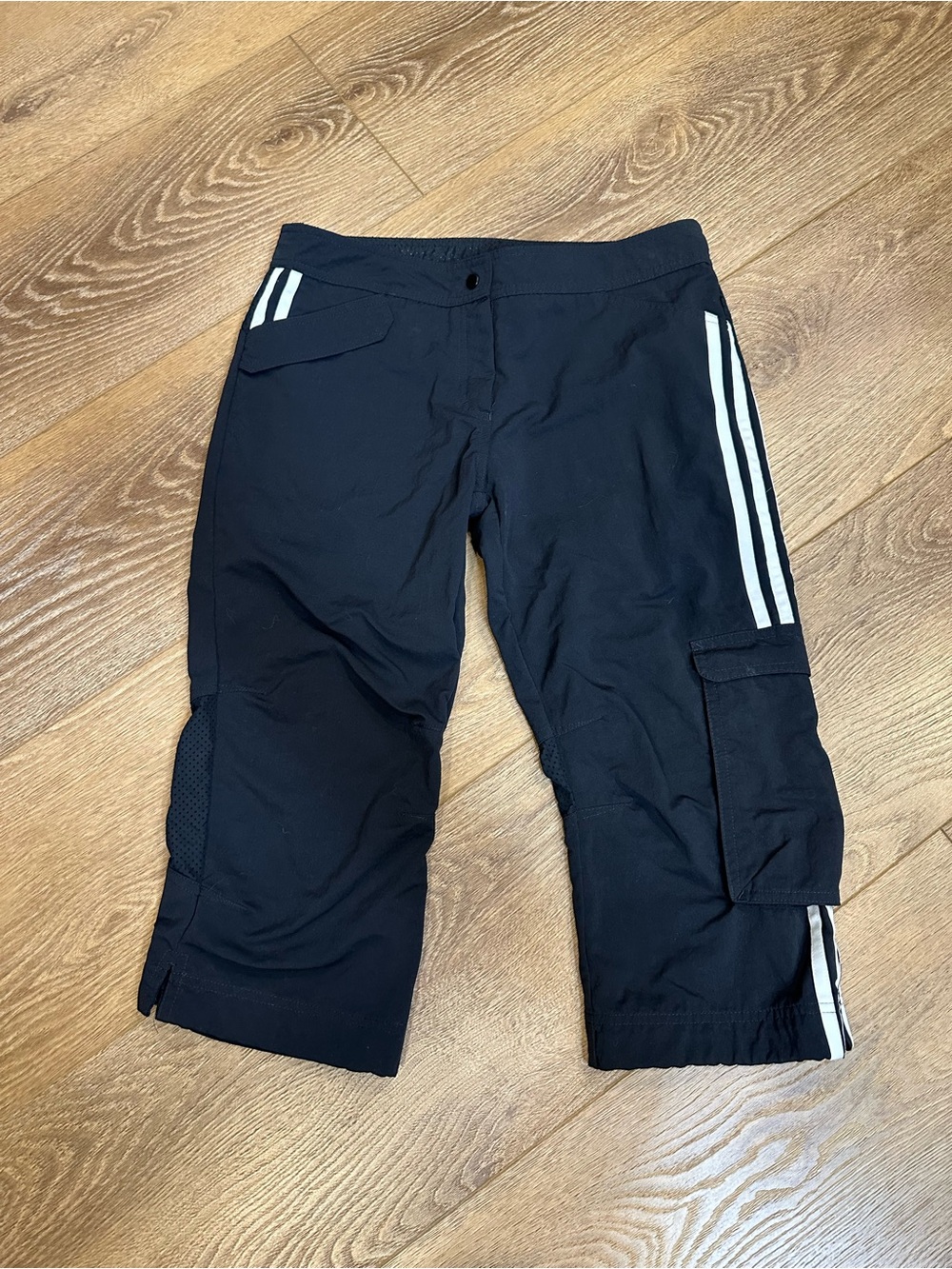 adidas clima365 climacool Black Capris with White Side Stripes szS low rise